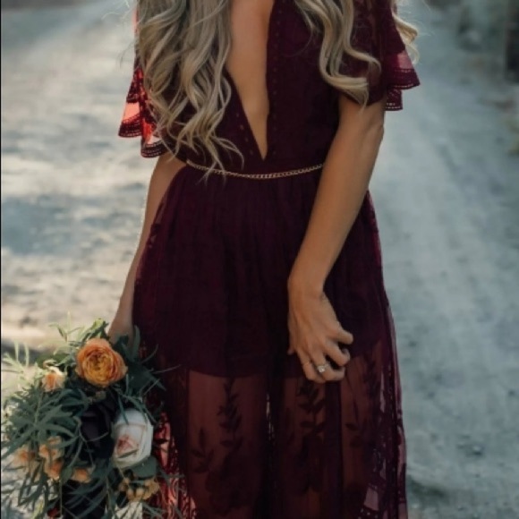 NWT,Gold Label WOW Couture,Wanderlust in Wine, Line w/A Bodysuit/Shaper,Stunning - Picture 8 of 14